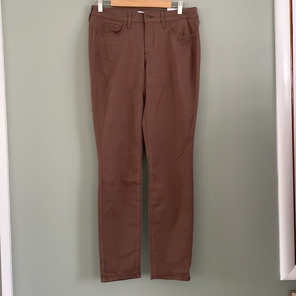 Sonoma Skinny NWT Mid-Rise Women's 6 S Brown Pants W-28" L-35" Inseam 26"